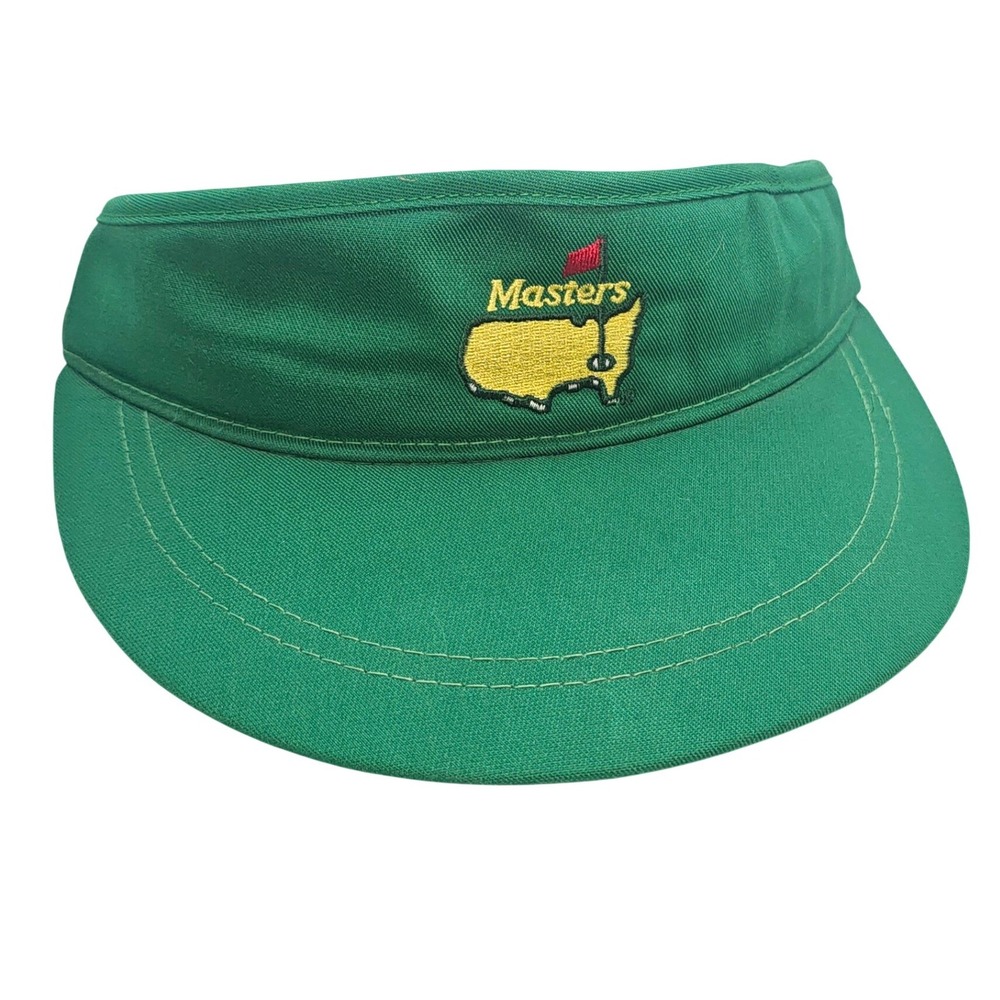 Vintage Masters Embroidered Green Sun Visor Metal Slide Adjustment